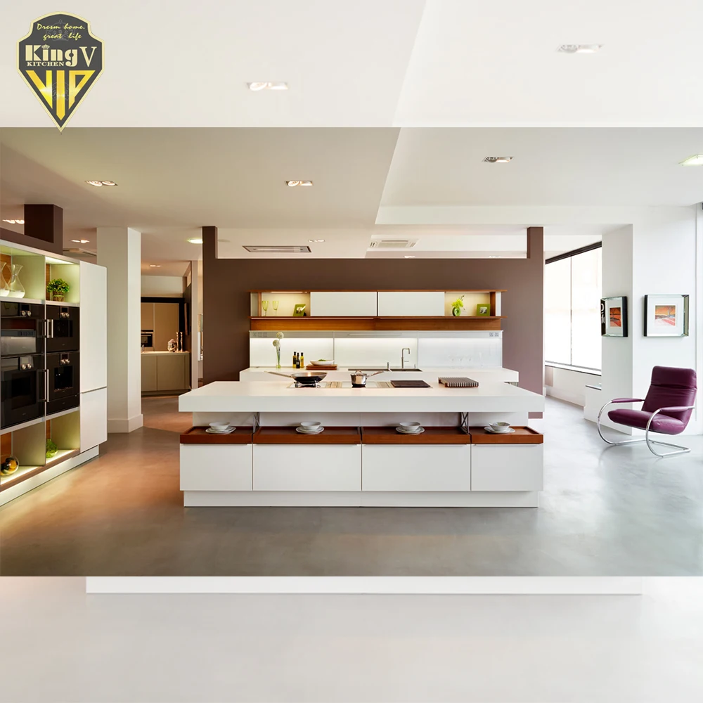 KINGV Gray modern style waterproof kitchen, high-end customization, free quotation, welcome to consult