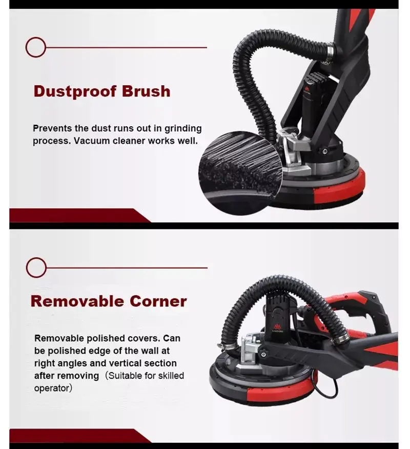 SZL-225-1 110V / 220V Ceiling Giraffe Drywall Sander Electric Vacuum Environmental Protection Drywall Wall Dustless Disk