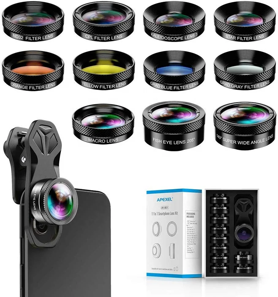 11 in 1 Phone Camera lens Kit Zoom Telescope Telephoto Lens Mobile Phone Camera Lenses For iPhone