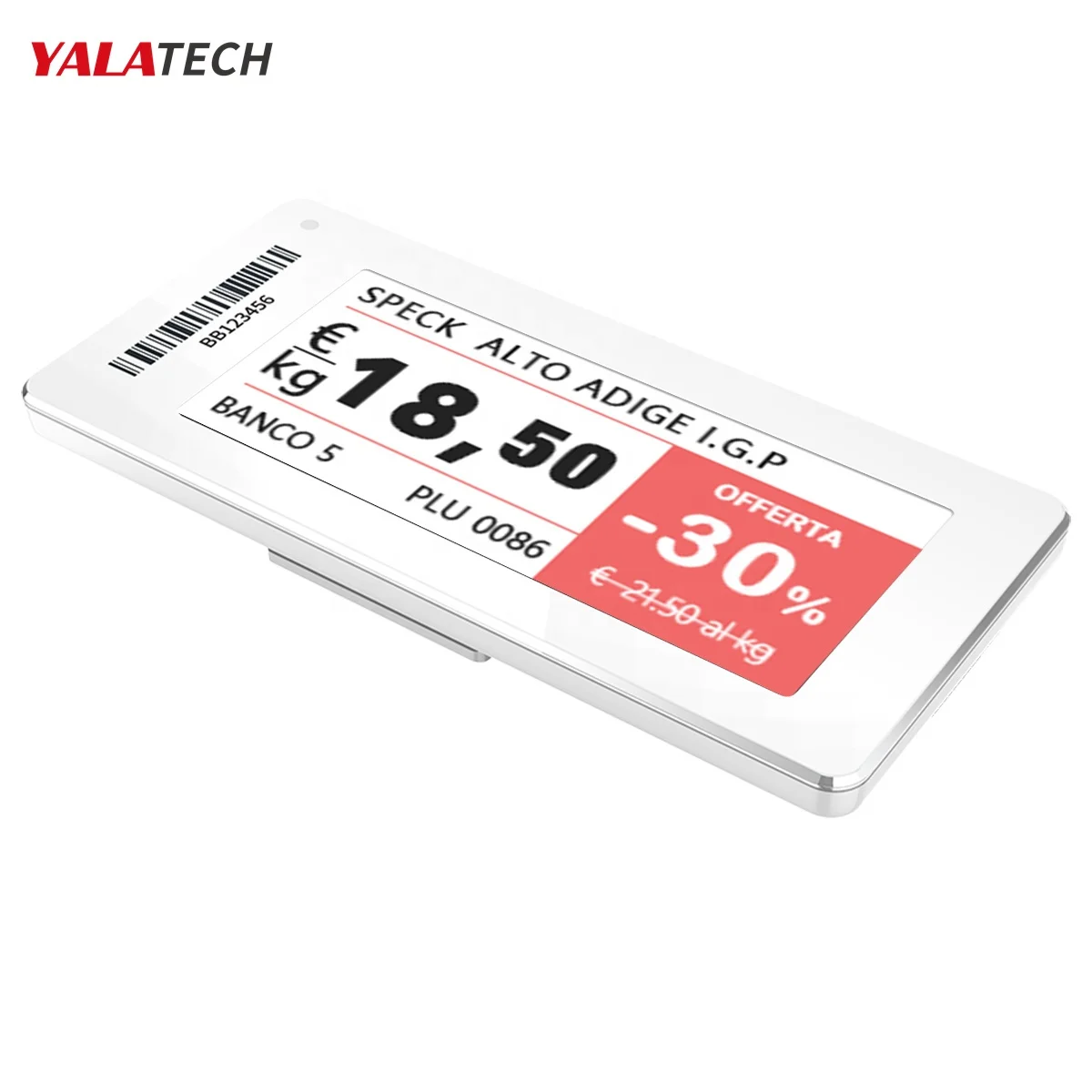 YalaTech ESL eink epaper display digital price label shelf 3 colors eink price tag for supermarket