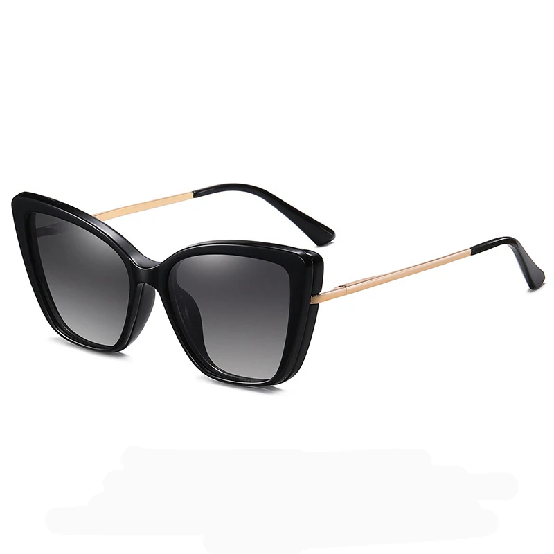 2022 New Fashion Optical Cat Eye Anti Radiation Blue Light Eyeglasses Frames Polarized Clip On Driving Sunglasses