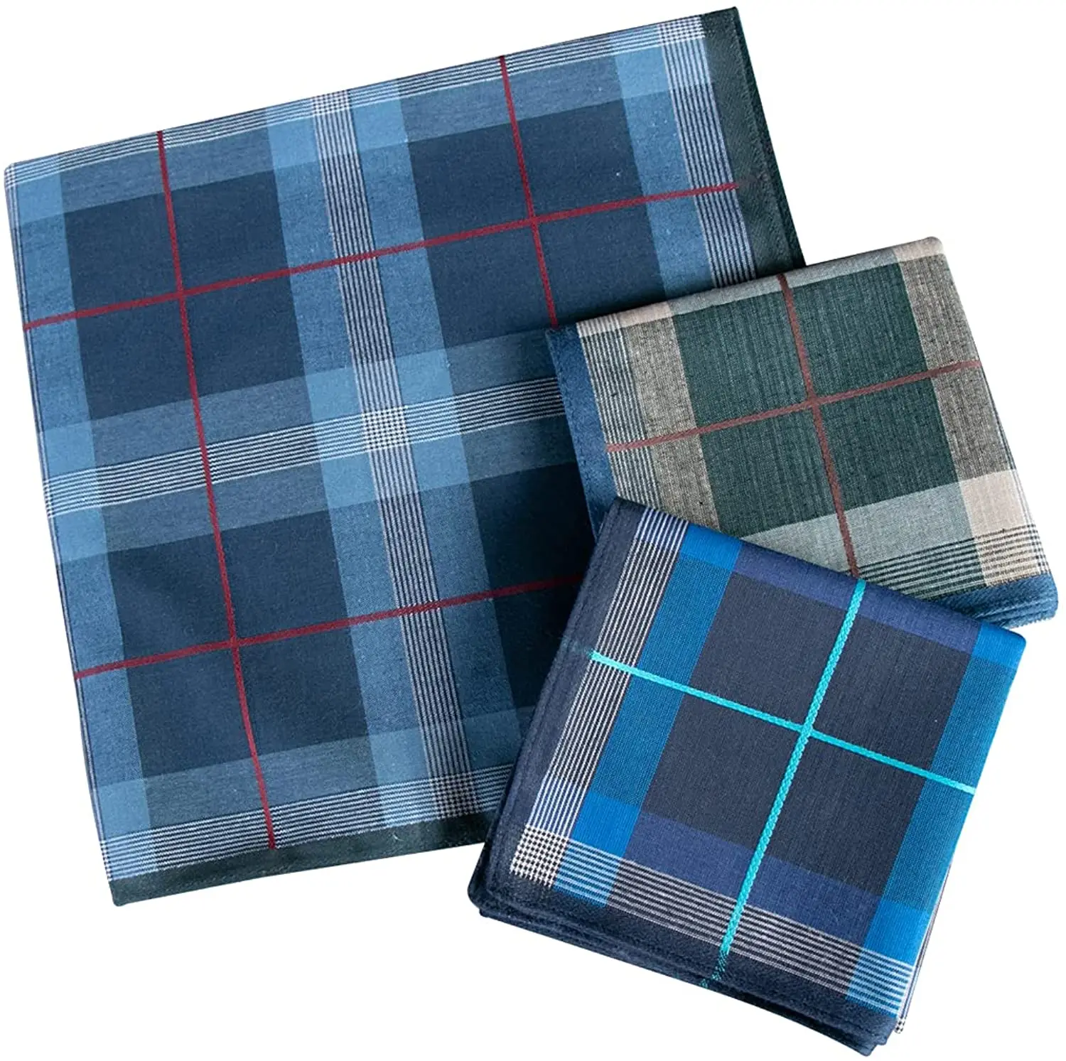 Hot Selling Yarn Dyed Men 100% Better Cotton Color Printed High Quality Grid Silk Square Scarf Jacquard Handkerchief
