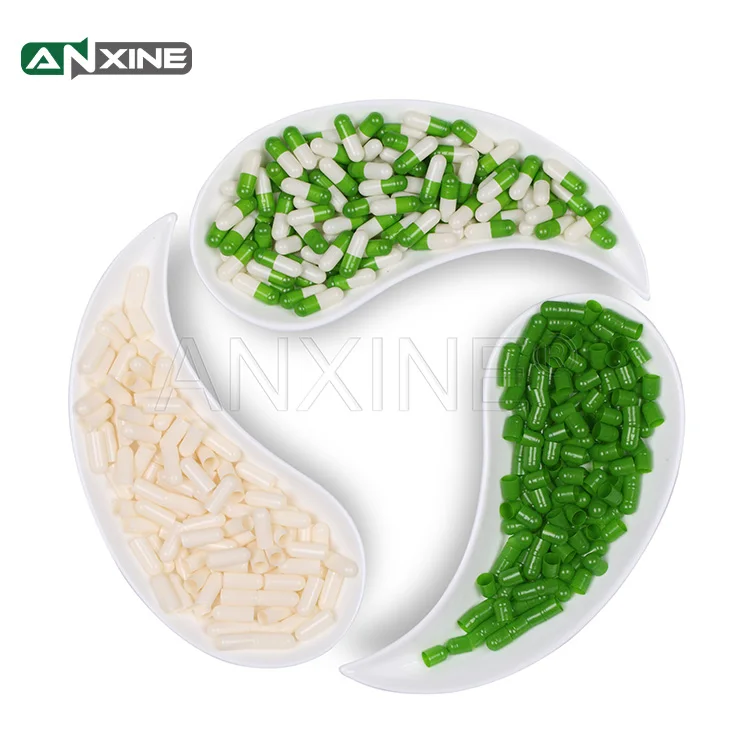 ANXINE wholesale HPMC Green Pink And White Empty Capsules Size 5 4 3 2 1 0 00 000 Vegetable Capsules Empty Capsules