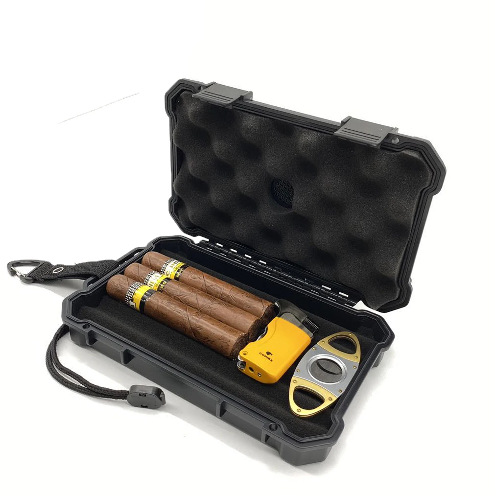 Factory Wholesale raching travel humidor cigar pouches cuban cigar box luxury cigar travel humidor case set custom color foam