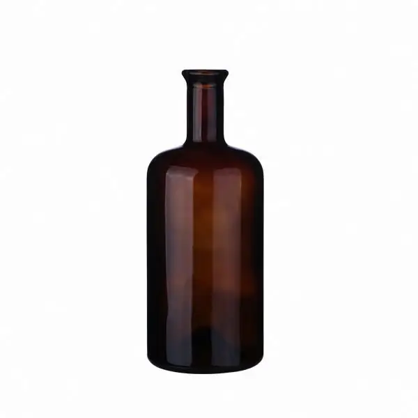 Wholesale glass juniper amber 750ml empty wine bottles with seal caps for vodka liquor