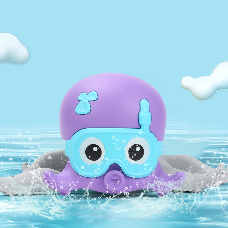 Забавная коробка для ползания игрушки воды заводная игрушка ходьбы пурпурная плавающая игрушка-Осьминог ванной