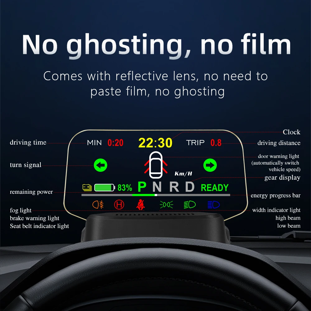 Лидер продаж Автомобильный дисплей T2 навигационная версия зеркало HUD hud с многофункциональным дисплеем
