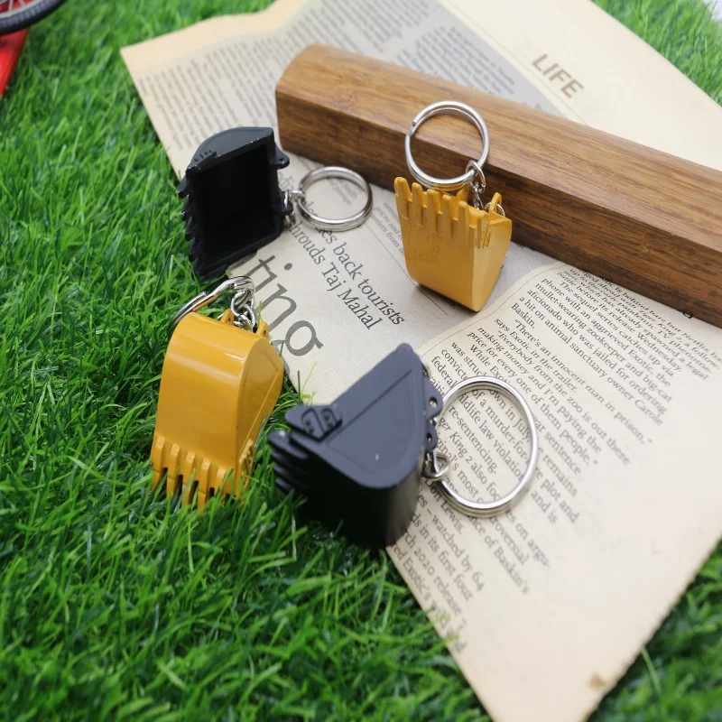 DIY micro digger bucket backhoe excavator loader mini digger 3D llaveros CHAVEIRO Stereo Digger Hook Machine Keychain