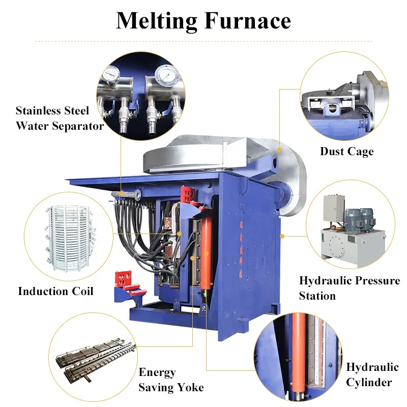 intermediate frequency induction steel furnace 100kg 200kg 300kg 500kg for metal scrap casting