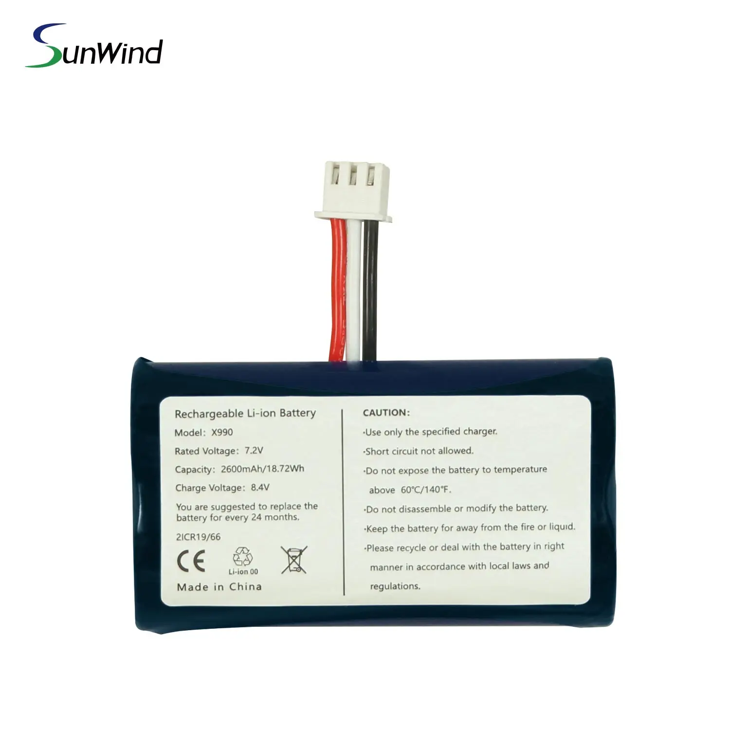 Rechargeable 7.2v Li-ion POS Terminal Battery for Verifone X990 Pos 2600mah Handheld Pos 18650 Battery Pack