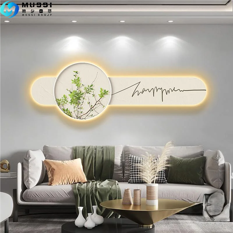 Cream wind tulip high sense flower decorative painting Crystal porcelain painting wall art LED light painting home decoration