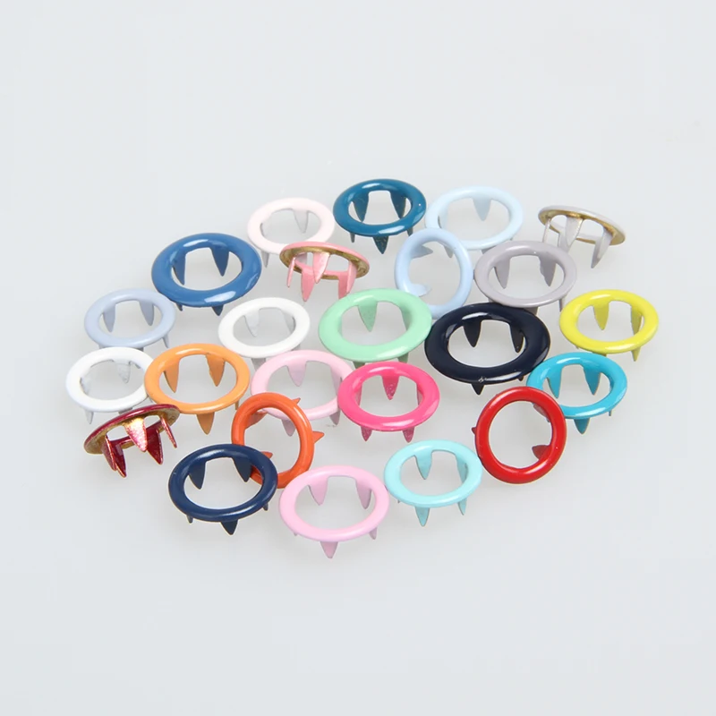 Custom paint rings four part ring prong snap button