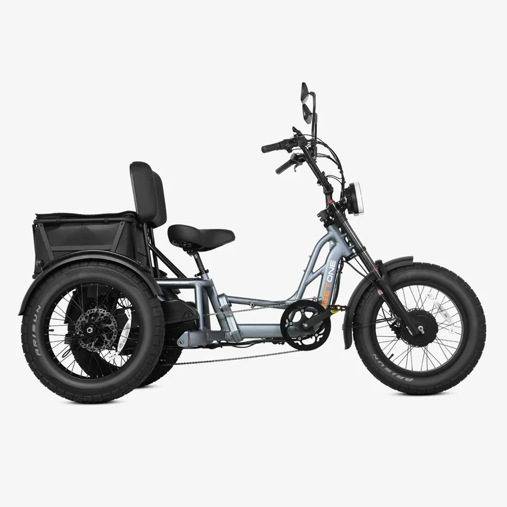 Factory Wholesale Price Ebike Trike 550 Lbs Load Aluminum Alloy Frame Cargo Ticycle Fat Tire 3 Wheel Electric Bike for Adults