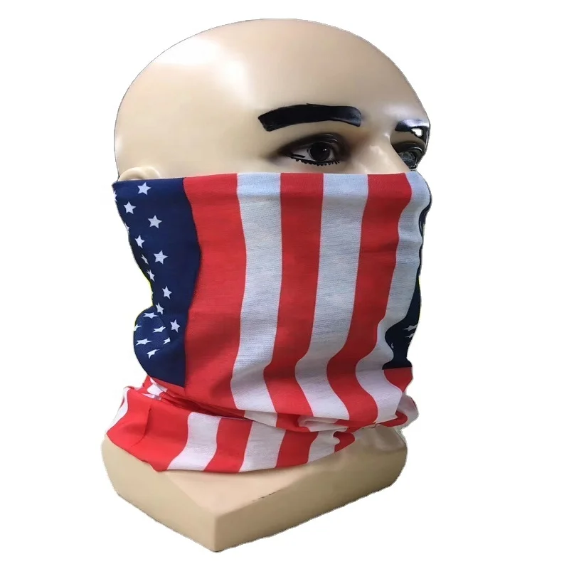 Оптовая продажа, высокоэластичная бесшовная Бандана с флагом США, 25x50 см