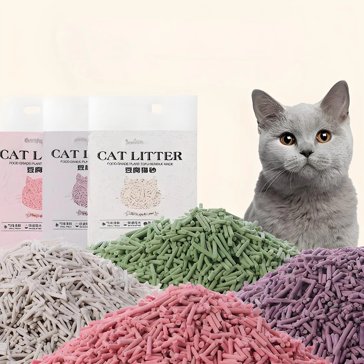 OEM Premium Easy Clean Plant Degradable Cat Litter Tofu strong clumping tofu cat litter Wholesale 6L Cat Sand