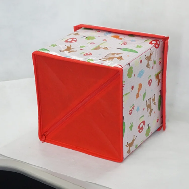 Chiterion Small Fashion Storage Box With Cover Saving Space Store Sundries Foldable Fabric Nursery Storage Bin Box Container
