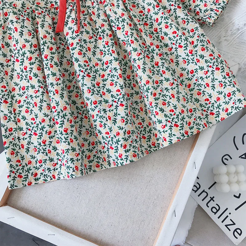 Bear Leader Baby Girls Clothes 2022 New Fashion Korean Style Flower Print Dresses Toddler Kids Christmas Clothing Princess Dress