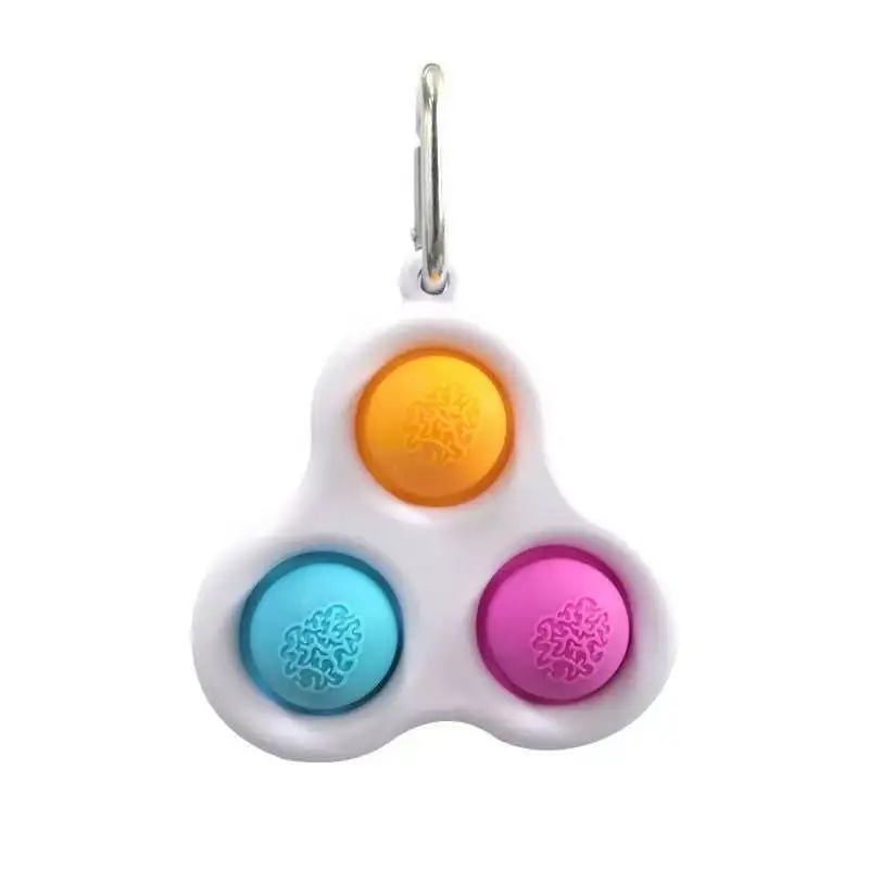 
3 Pop Pop Keychain Simple Dimp Stress Relief Key Ring fidget Hand Toys Handheld Mini Fidget Toy 