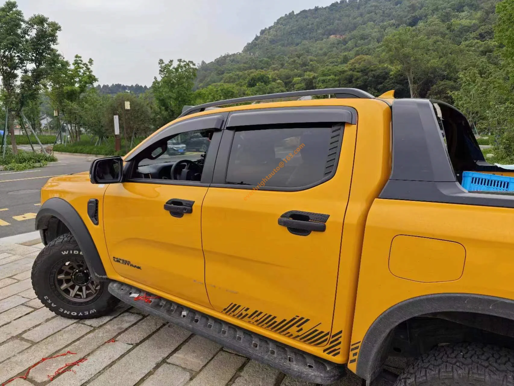 Ranger 2024 New Gen 4PCS/ SET Matte Black PC Tape On Accessories Injection Window Visor Weather Shield Dood Visor