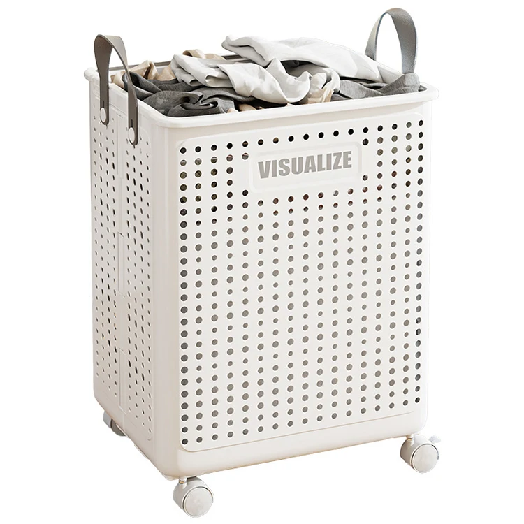Collapsible laundry baskets plastic laundry basket Flexible laundry basket with wheels for dirty clothes