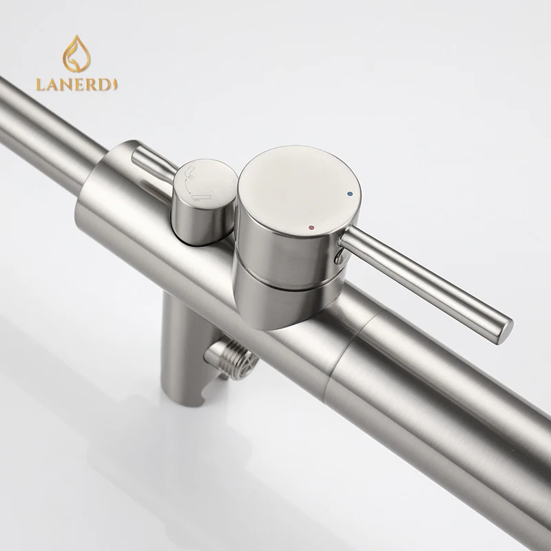 UPC Nickel Brushed Freestanding Free Standing Floor Mounted Bath Tub Faucet Taps Floor Faucet