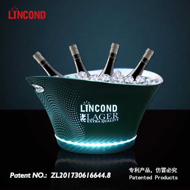 Hot Selling Rechargeable champagne cooler Plastic LED Champagne Bottle cooler