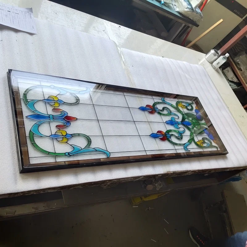 Vintage Floral Hand Drawing Toughened Stained Glass