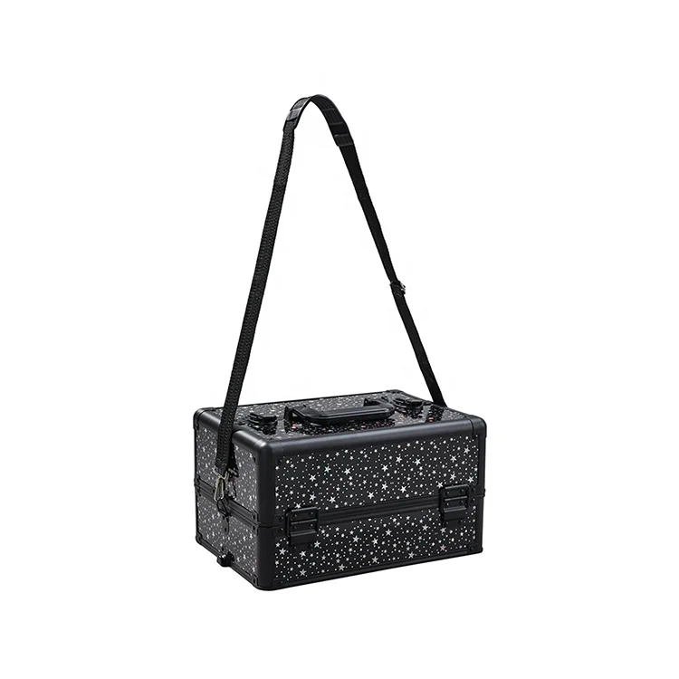 BSCI members Professional multifunctional 2 In 1 travel train rolling makeup beauty tool storage cosmetic case hairdressing case