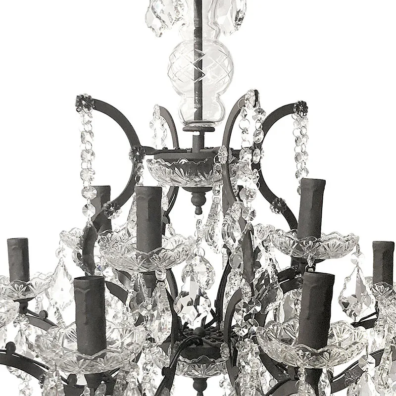 American Chandelier Lighting Fixture  Vintage Industrial Style  Crystal  Restor Hardwar Chandeliers