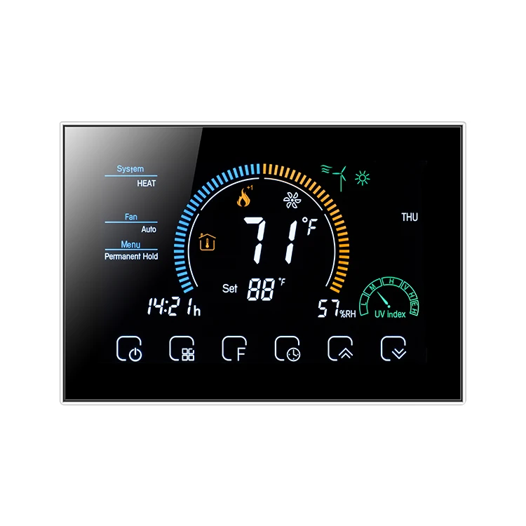 SHUWEI Black heat pump thermostat suitable for digital indoor temperature controller of heating system