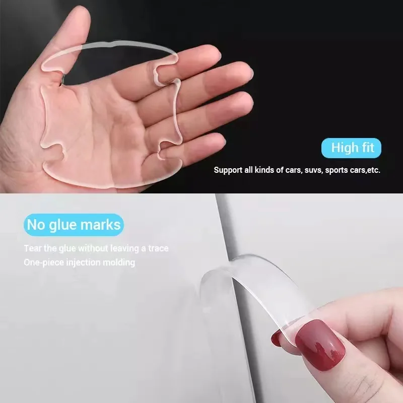 8Pcs Car Door Transparent Anti-collision Protector Bar Stickers Side Edge Protection Guards Rear View Mirror Cover Strip