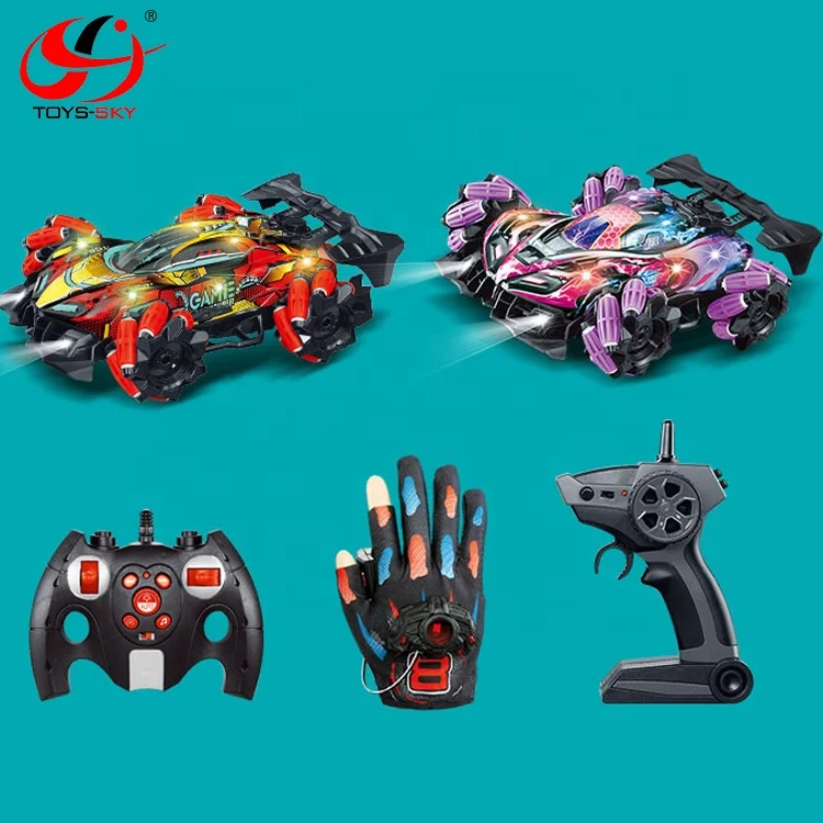 New 2.4G 4WD High Speed Racing Spray Hand Gloves Gesture Sensor RC Drift Car Toys For Kids With Remote Control Car Led light