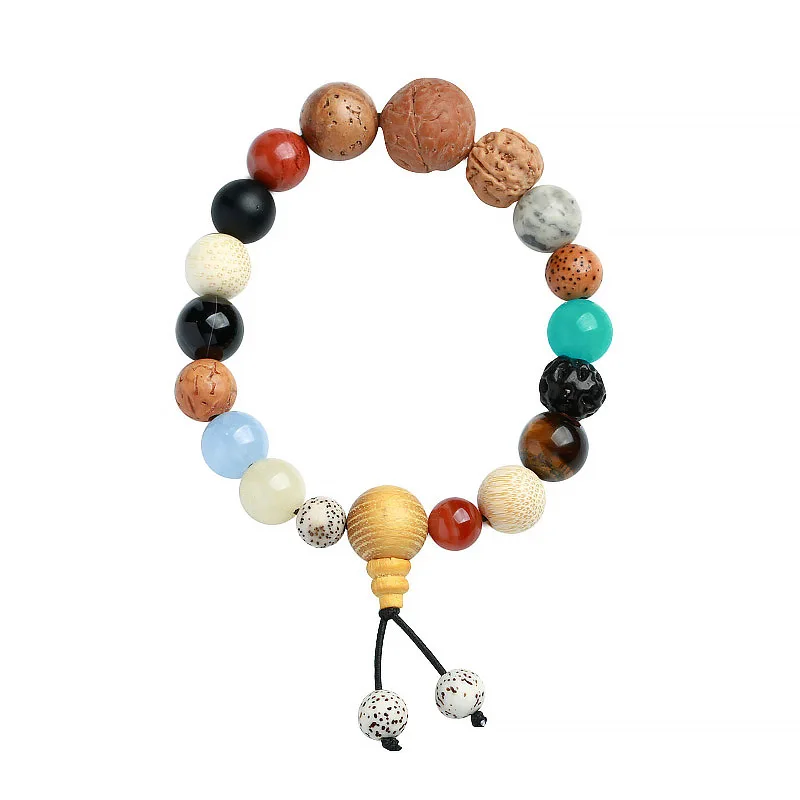 Vintage Bodhi Buddhist Beads 18 Putuo Bodhi Seed Bracelet Buddha Charm Bracelet Tibet Buddhist Prayer Wood Beads bracelet