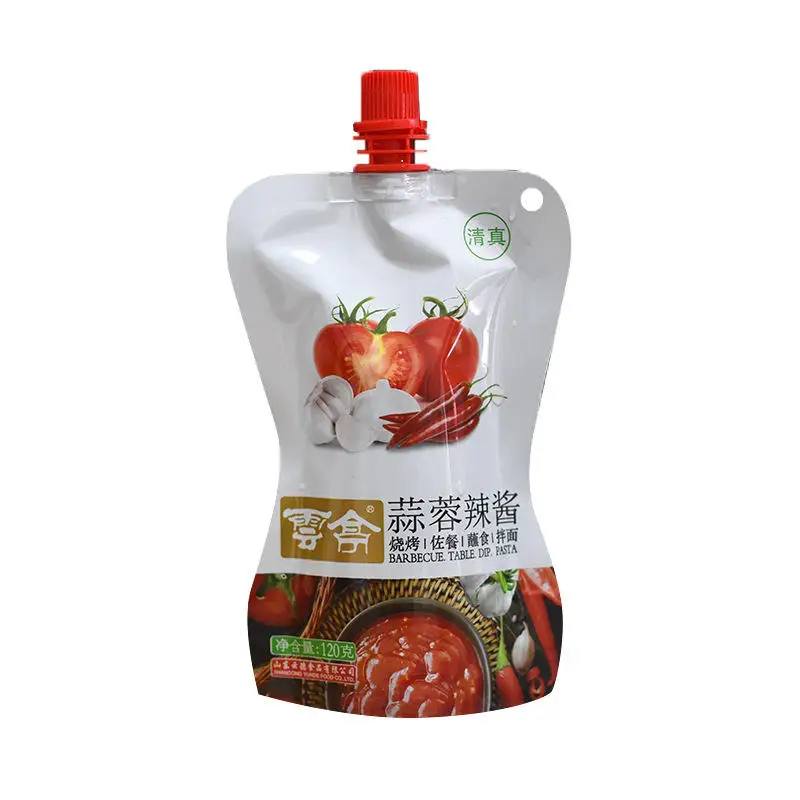 Пластиковые пакеты для пищевых продуктов с логотипом под заказ упаковка томатной пасты соуса носиком кетчупа и насадкой
