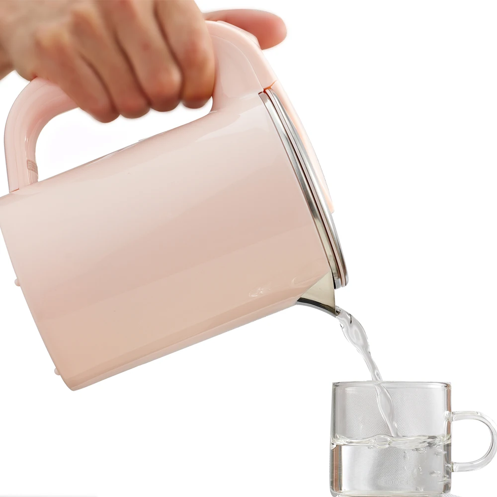 Dual Voltage Travel Water Heating Mini Electric Kettle Cup Heater Portable Stainless Steel Tea Pot Kettle 110V-220V