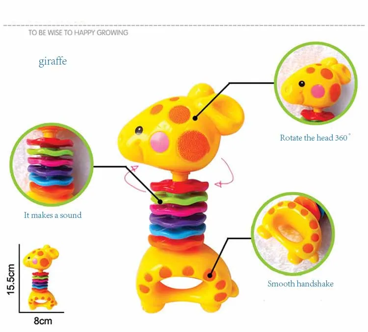 Нетоксичные безопасные пластиковые Забавные музыкальные погремушки Игрушка для раннего развития Набор детских звонков