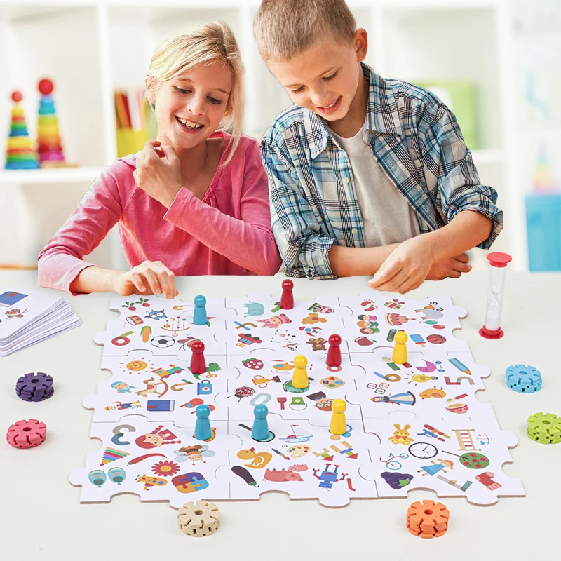 2024 multi functional a variety of pattern game board children favorite creative wooden find puzzle toys for preschool age child