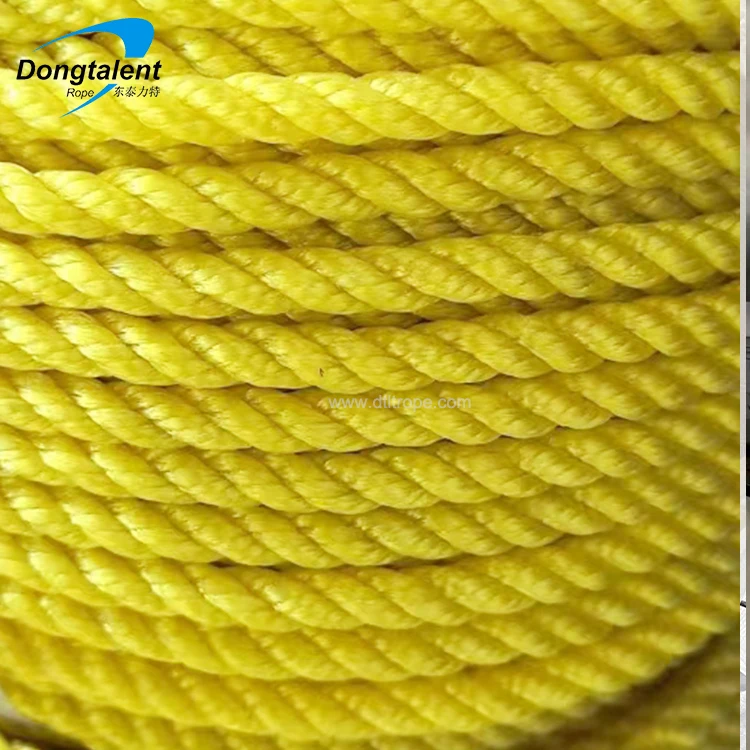 PE Rope For Sale 3 Strand PE Plastic Rope Twist Fishing Blue polyethylene High Strength Packaging Color Rope 6MM 8MM 16MM