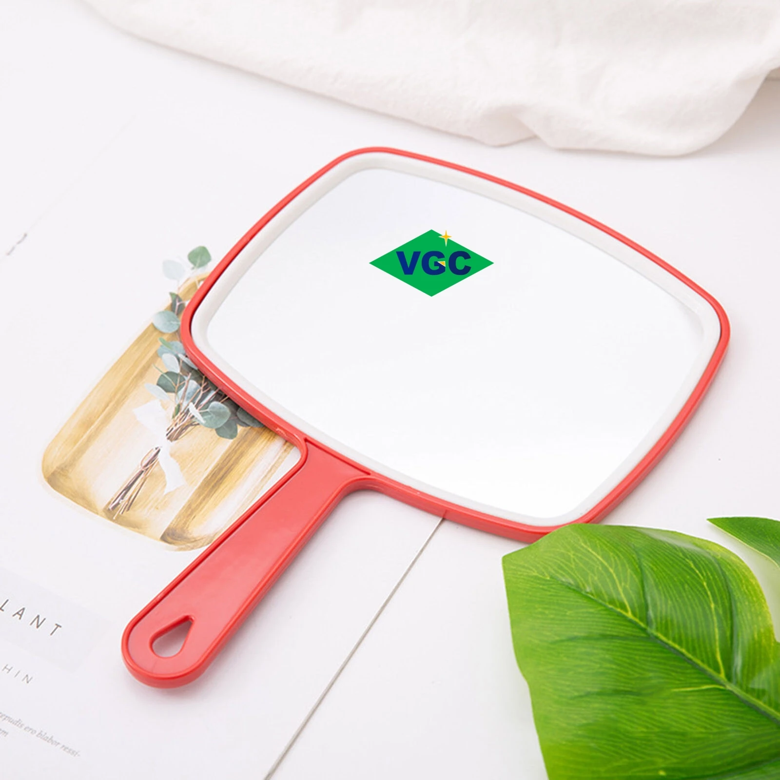 VGC Low Price Make up Hand Mirror Plastic Handle Mirror TV Shape Cosmetic Mirror Hanging on the Wall