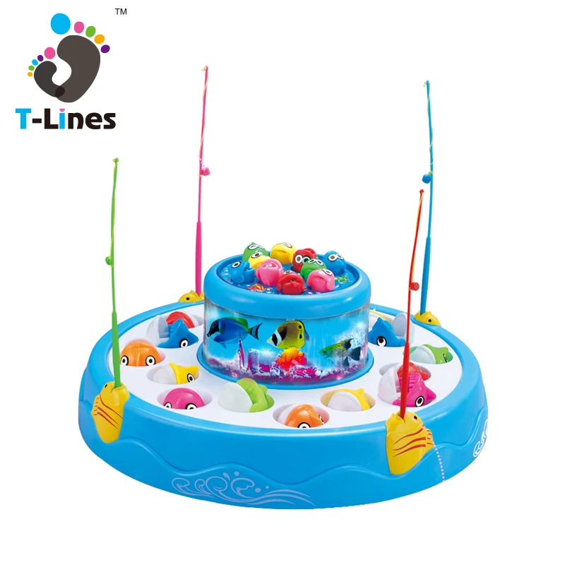 Музыкальная пластиковая электрическая Магнитная игрушка, игра для рыбалки