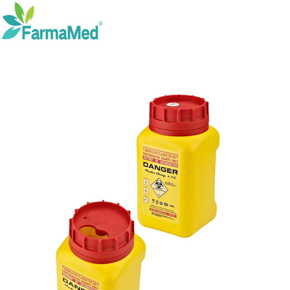 Medical sharp container boxes	plastic sharp container 3l sharp bin container