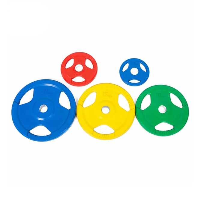 Gym Workout Power Weight Lifting Training Rubber Dumbbell Plates with Three Grips