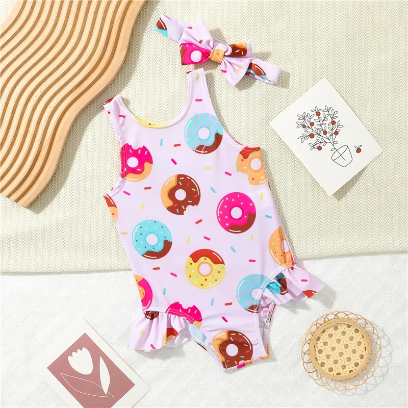 Плавающий купальник с мультяшным крабом оптовая продажа купальников бикини для малышей