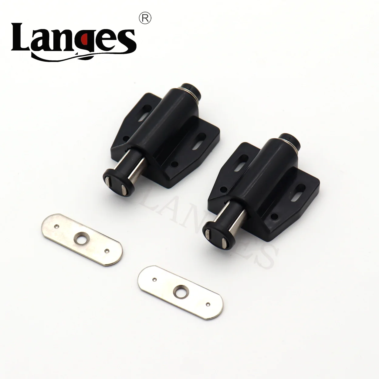 Kitchen Bedroom Plastic Double Side Wardrobe Cabinet Door Push Release Latches Damper Buffer