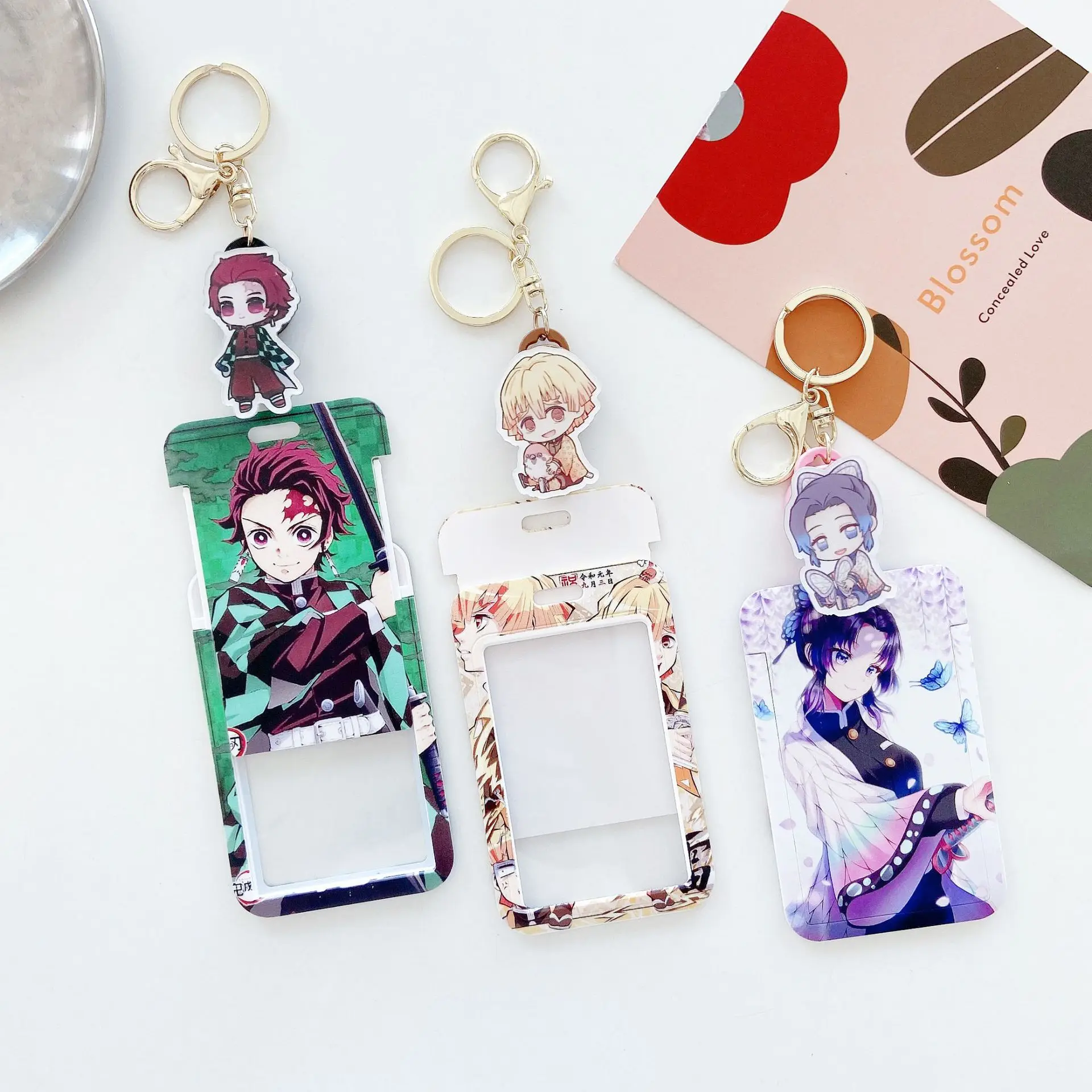 Wholesale Anime Luffy Chopper Zoro Card Holders Keychain Toy Cartoon ABS Student ID Card Bus Name Card Case Protect Card Sleeve