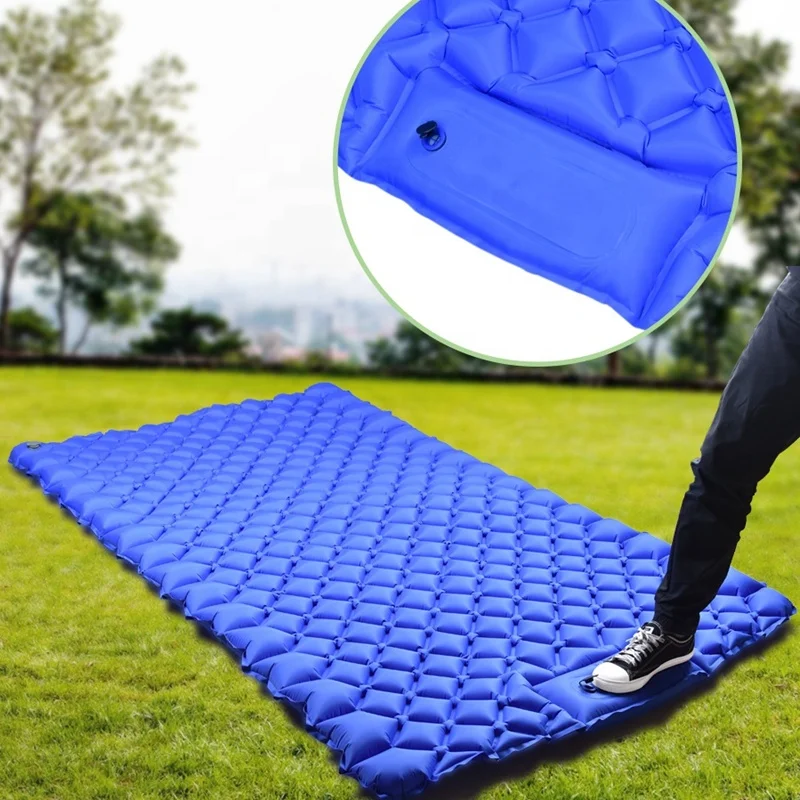 Wholesaling Foot Pump Type Double Inflatable Mattress For Camping Tent Mattress Inflatable Portable Self Inflating Camping Mat