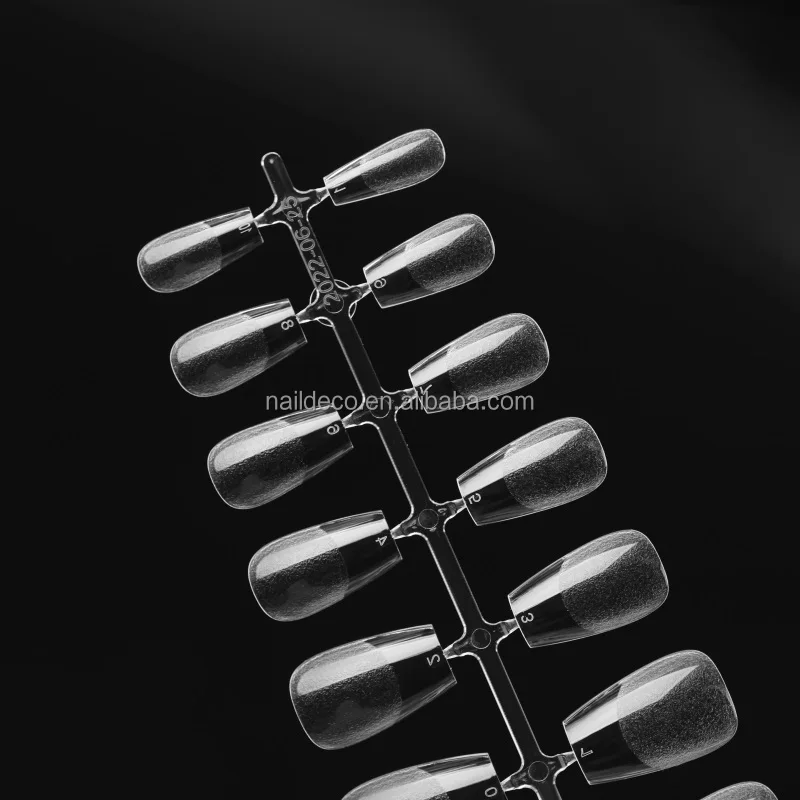 NADECO Full Cover Fantastic Coffin French Style Nail Extensions Short Press-On Manicure Artificial Acrylic Nail Tips Wholesale