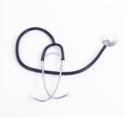 Medical  dual head cardiology stainless steel stethoscope with different color wire