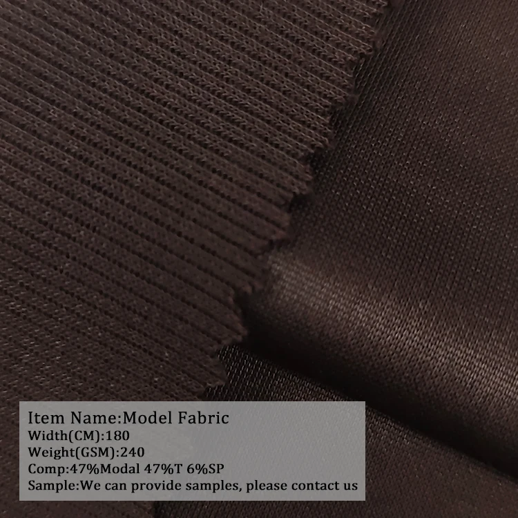 Knitting 240GSM47 Modal 47 Polyester 6 Spandex Stretch soft Modal fabric pajamas fabric