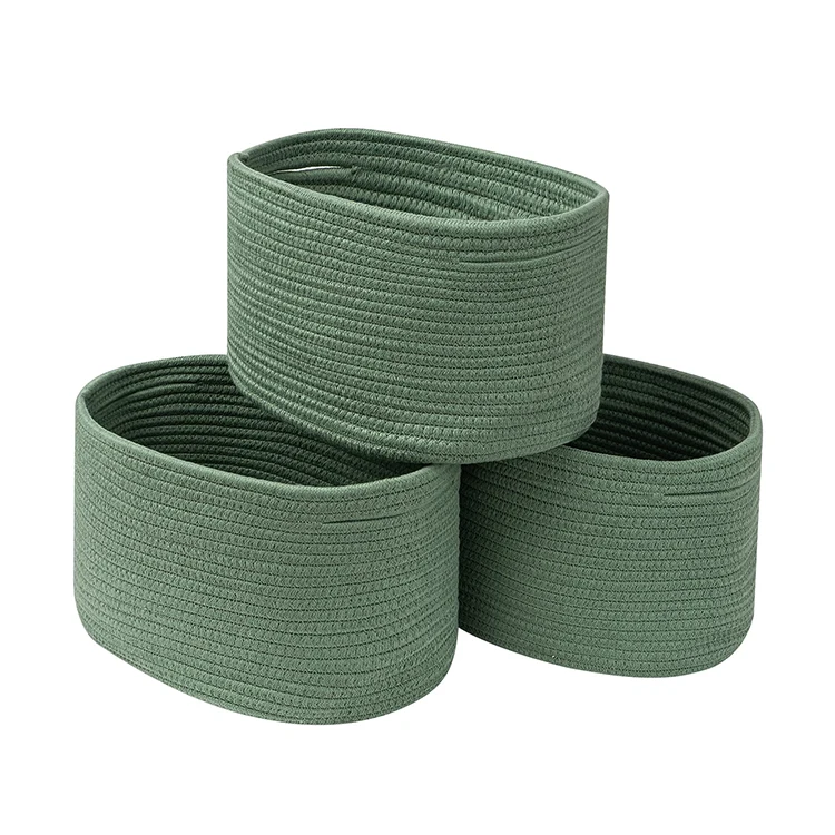 Cotton rope laundry storage baskets storage holders racks home small storage & organization